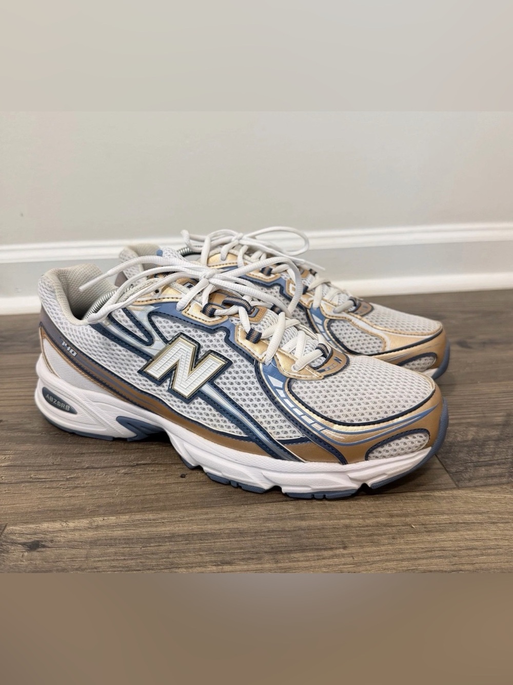 New Balance 740 U740HB2 Men’s Size 11 White Blue Gold Sneakers EU 45